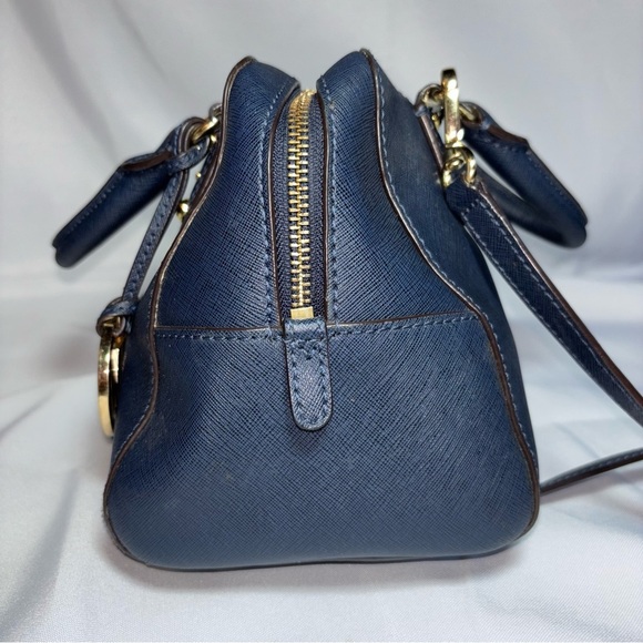 Michael Kors Navy Blue Saffiano Leather Dome Satchel - Picture 6 of 15